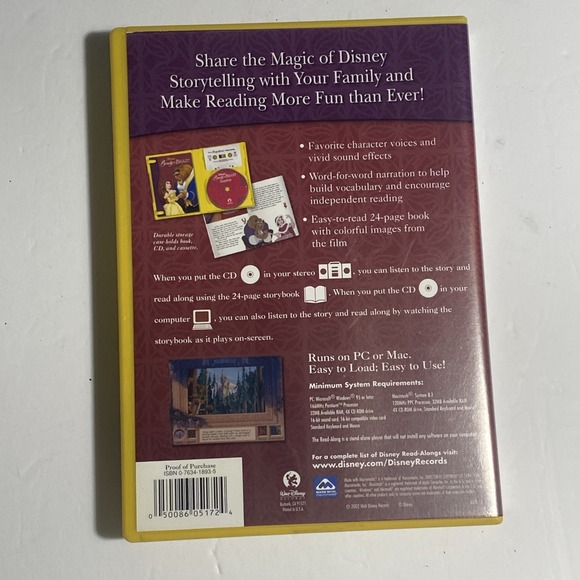 Beauty and The Beast [Tape & Book Read Along] by Disney (CD, Sep-2002, Disney) - Picture 2 of 3